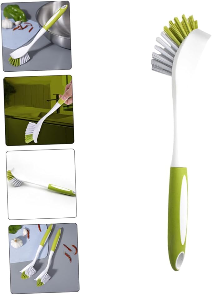 Beaupretty 2pcs Handle Kitchen Cleaning Brush for Pots and Pans Dish Washing Tool Non- Grip for Scrubbing Stoves and Countertops Convenient Storage Design