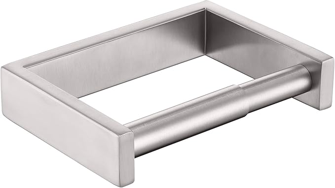 KOKOSIRI Toilet Paper Holder Spring Loaded Bathroom Toilet Roll Holder Wall Mount Stainless Steel Brushed Nickel B2011BR