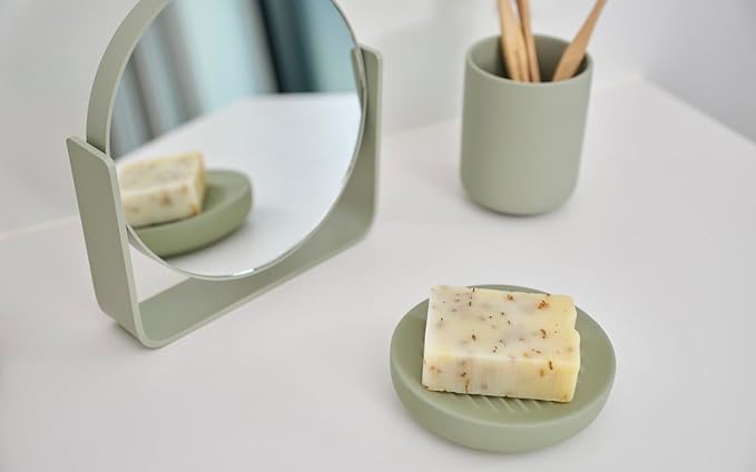 ZONE DENMARK Nova One Toothbrush Mug | Sleek and Modern Bathroom Accessory | Revitalize Your Daily Routine with Scandinavian Elegance and Practicality Unite in This Soft Touch Coating (Eucalyptus)