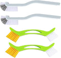 4pcs Tile Line Cleaning Brush with Double Head Corner and Bottle Brushes Plastic Bristles Curved Handle Design for Kitchen Sink Dishwashing and Grout Cleaning