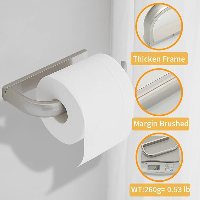 BESy Brass Toilet Tissue Paper Holder Brushed Nickel Bathroom Accessories Wall Mounted, Rust Protection