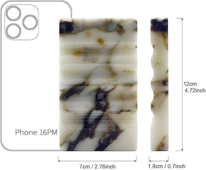 Marble Soap Dish for Shower - Natural Stone Tray Stand Organizer, Decorative Bar Soap Holder | Non-Slip, Luxury Bath Accessories (Violet)