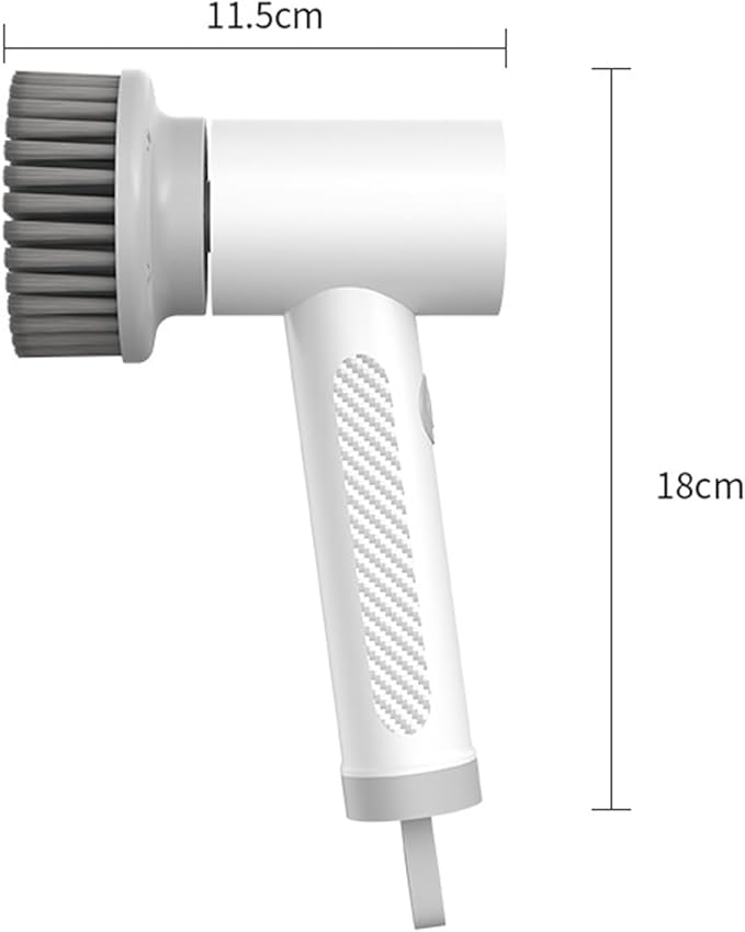 Rechargeable Electric Cleaning Brush with 4 Replacement Heads Portable Power Scrubber for Home Kitchen Bathroom Deep Cleaning