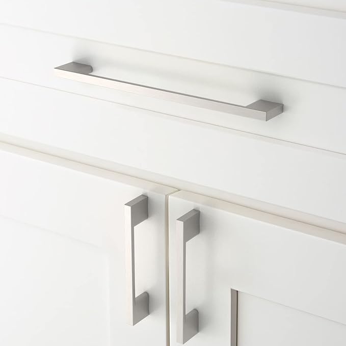 Amerdeco 6 Pack Brushed Satin Nickel Cabinet Pulls 12.5 Inch(320MM) Hole Centers Kitchen Cabinet Handles Cabinet Hardware Kitchen Handles for Cabinets Cupboard Handles Drawer Pulls ZH0060