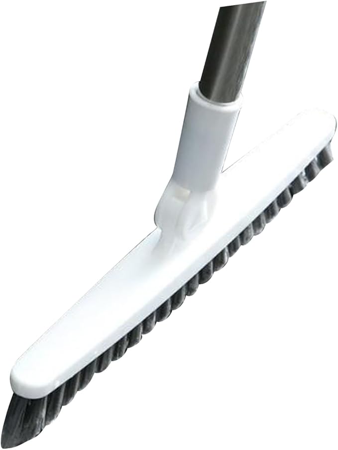 Long Handle Crevice Brush Floor Tile Grout Brush Corner with Sturdy Plastic for Bathroom Kitchen Toilet (White 120cm)