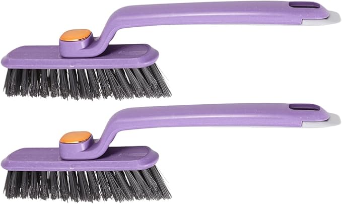 Beaupretty Rotating Crevice Cleaning Brush 2pcs Hard-bristled Scrub Brush for Bathroom Tile Grout Window Groove Detail Cleaner Tool for Small Spaces and Household Cleaning Random Random Color