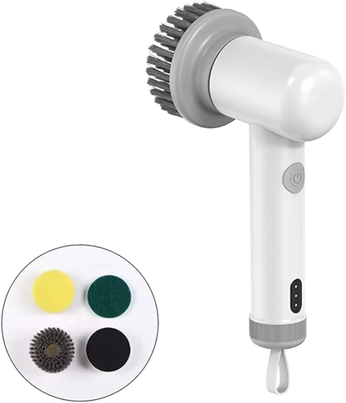 Wireless Electric Cleaning Brush Housework Kitchen Dishwashing Brush Bathtub Tile Professional Cleaning Brush Labor Saving (Size : White Color)
