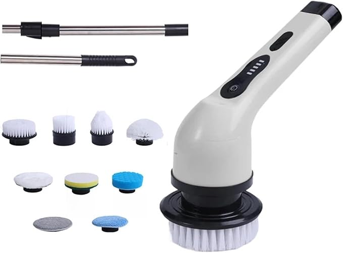 Fit for 9-in-1 Electric Cleaning Brush - Versatile Spin Scrubber for Kitchen, Bathroom, and More(White 9 Heads)