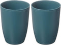 uxcell 2 Pcs Simple Toothbrush Cup, 3 x 3 x 4.1 Inch Bathroom Tumbler Reusable Plastic Cup Set for Storing Toothpaste Toothbrushes Combs Water Beverages, Dark Blue