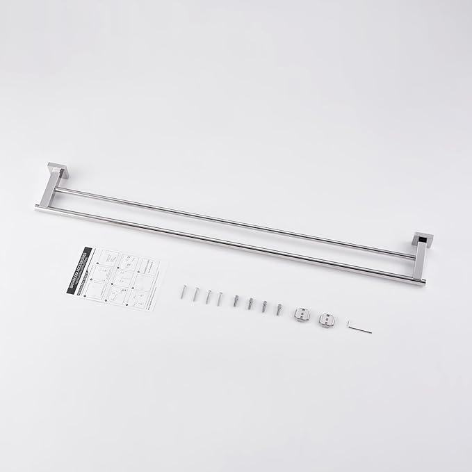 Miyili 36-Inch Double Towel Bar Stainless Steel Bathroom Towel Rack Holder Wall Mount Polished Finish, A02N90B