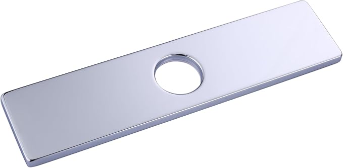 10" Sink Faucet Hole Cover Deck Plate for Kitchen & Bathroom Vanity Sink, Faucet Chrome Escutcheon Plate Stainless Steel Outside Faucet Cover Cap for 1 or 3 Hole Mixer Tap (Rectangle)
