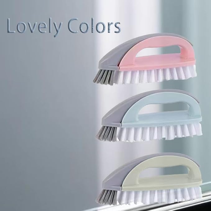 Detachable Cleaning Brush Handheld Brush Gap Brush Stiff Heavy-Duty Scrub Brush for Tile,Carpet,Bathroom Tubs,Grout,Blinds,Carpet,Shoes,Kitchen Sink (Cream)