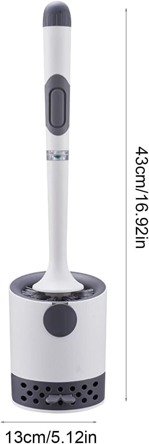 Toilet Brush and Holder Set | Toilet Scrubber,Long-Handle Ergonomic Attachment Scrubber Cleaning Tool Scrub-Resistant Bristles for Apartment Shower Bathroom RV Grout Restoration Sink Stone Floor