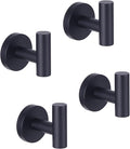 GERZWY Bathroom Matte Black Coat Hook SUS 304 Stainless Steel Towel/Robe Clothes Hook for Bath Kitchen Modern Hotel Style Wall Mounted 4 Pack AG1307B-BK