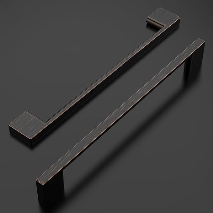 Amerdeco 10 Pack Oil Rubbed Bronze Cabinet Pulls 7.5 Inch(192MM) Hole Centers Kitchen Cabinet Handles Cabinet Hardware Kitchen Handles for Cabinets Cupboard Handles Drawer Pulls ZH0060