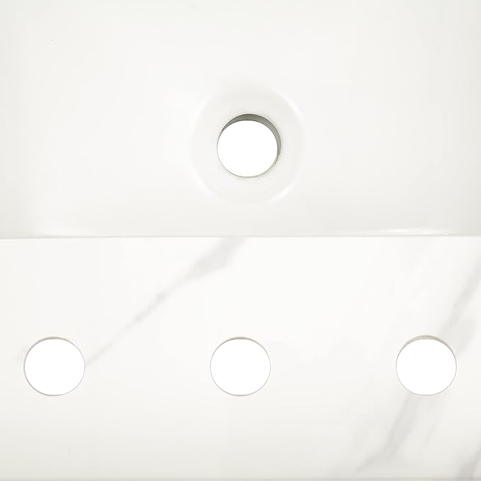 MSI Calacatta Lumas Vanity Top with Under Mount Rectangle Double Bowl Ceramic Sinks, Engineered Marble Stone, 4" CC Faucet Holes, 61"X22"