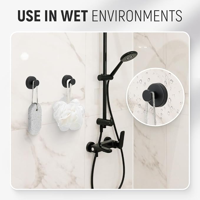 Suction Cup Hooks for Door Wreaths,2026 New No-Drill Hooks for Valentine's Decor,Stainless Steel Waterproof Suction Cup Hook,Holder Towel Hooks for Bathroom Wall,Kitchen,Glass,Tile (Gold, 6 PCS)