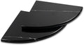 Black Marble Corner Shower Shelf, 9 Inch Marble Corner Shelf for Bathroom Shower Decor, Wall Mounted, Polished, 2 Pcs