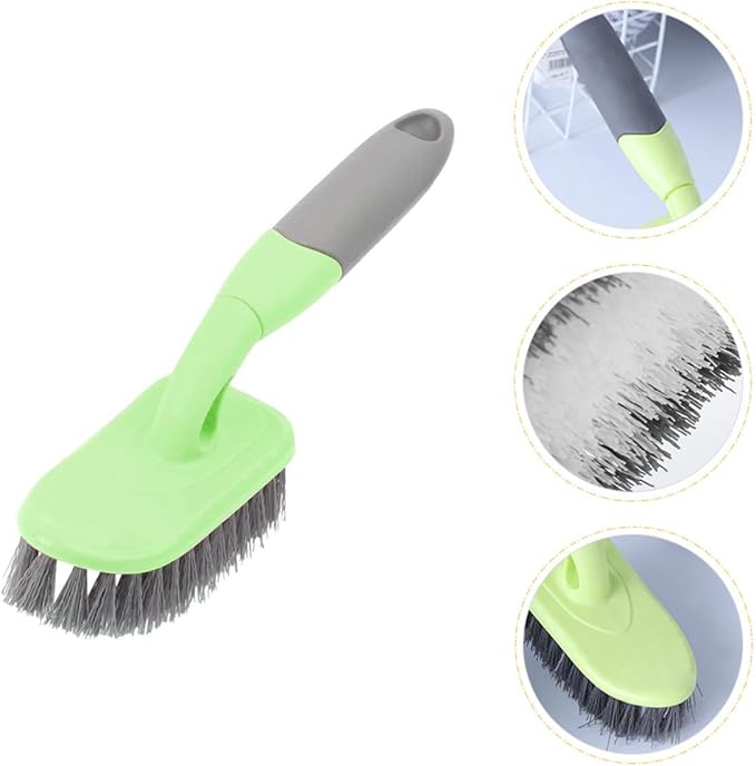 Bathroom Cleaning Brush and Tile Floor Scrub Brush with Long Handle Yellow Hard Bristle for Deep Bathroom and Kitchen Cleaning