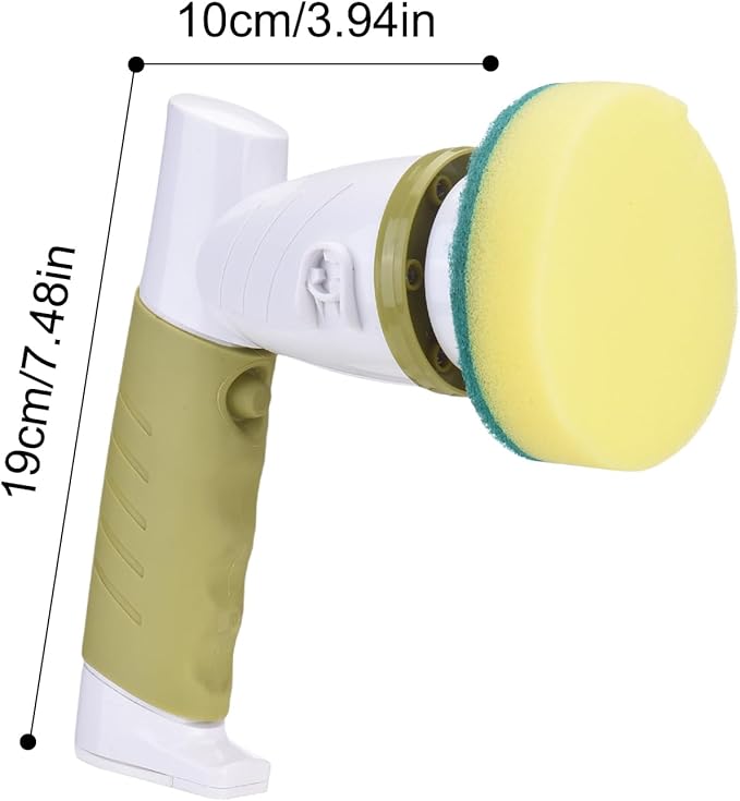 Electric Sprebber, 18W 420RPM Cordless Handheld Cleaning Brush with 6 Brush Heads for Kitchen Bathtub Tile Floor (US Plug)