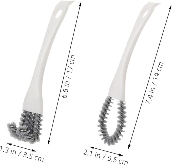 Veemoon 2pcs Kitchen Cleaning Brush Set – U-Shaped Bent Crevice Brushes for Grout, Window Track, and Dead Corner Cleaning – Handheld Multi-Function Scrub Tools for Stove, BBQ Grill,