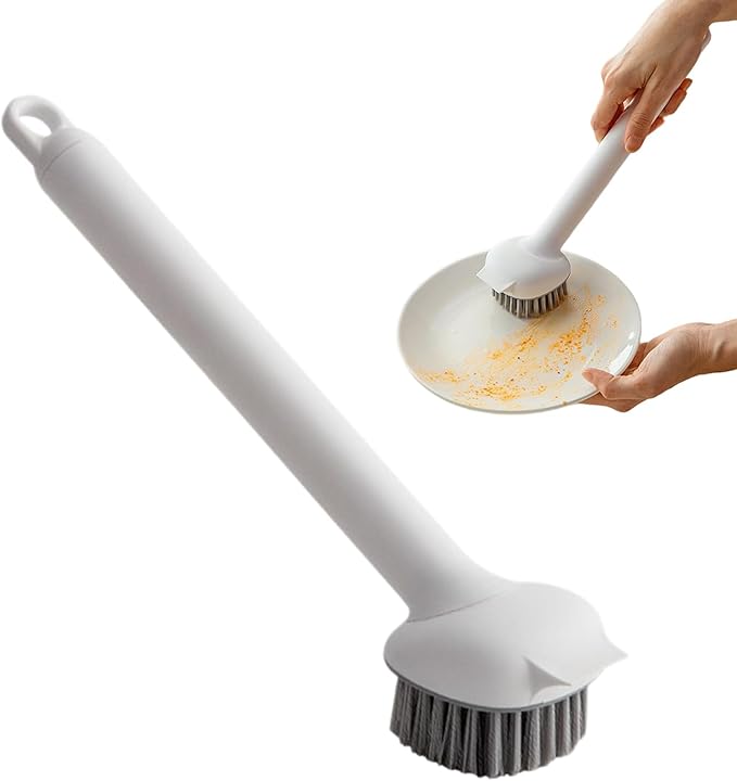 Dish Scrub Brushes, 360 Degree Rotatable Pot Long Handle Scrubber, Dish Scrubber, for Toilet Bathroom Shower Sink Pan Skillet Grout Tile Stove Tub Home