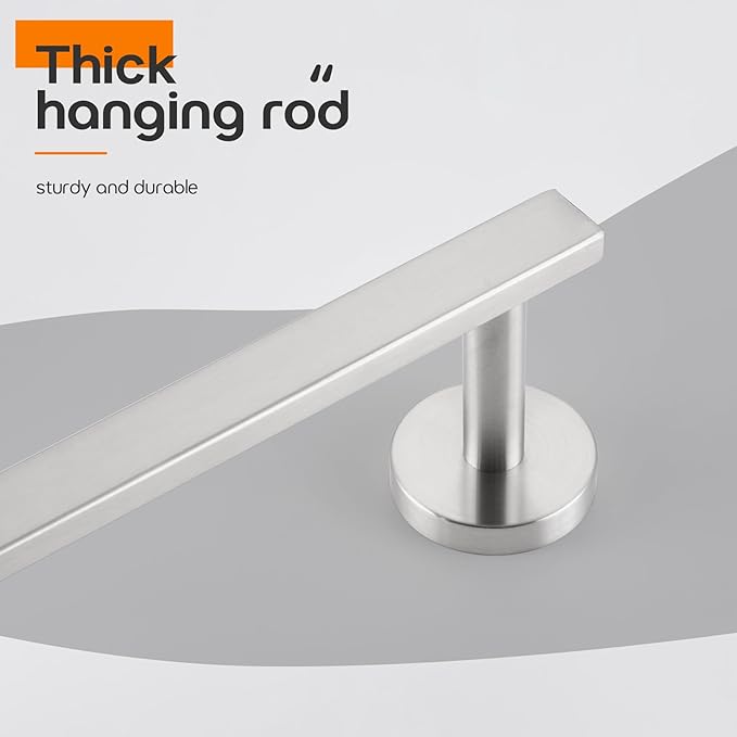 16 Inch Bathroom Towel Bar Bath Towel Rack Kitchen Towel Holder Towel Hanger Wall Mounted SUS304 Stainless Steel Brushed Nickel AN4001BR-L16