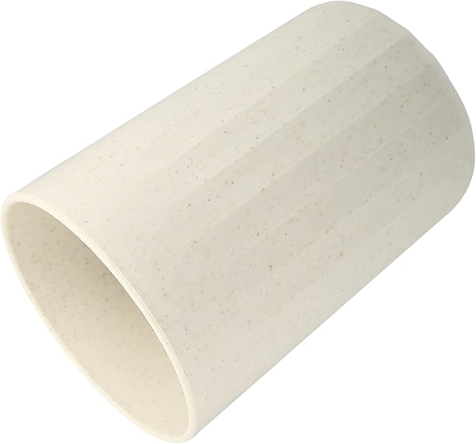 VOCOSTE 1Pc Bathroom Tumbler with Smooth Lines, Wheat Straw Cup, for Bathroom for Toothpaste Beige 4.09''x2.80''