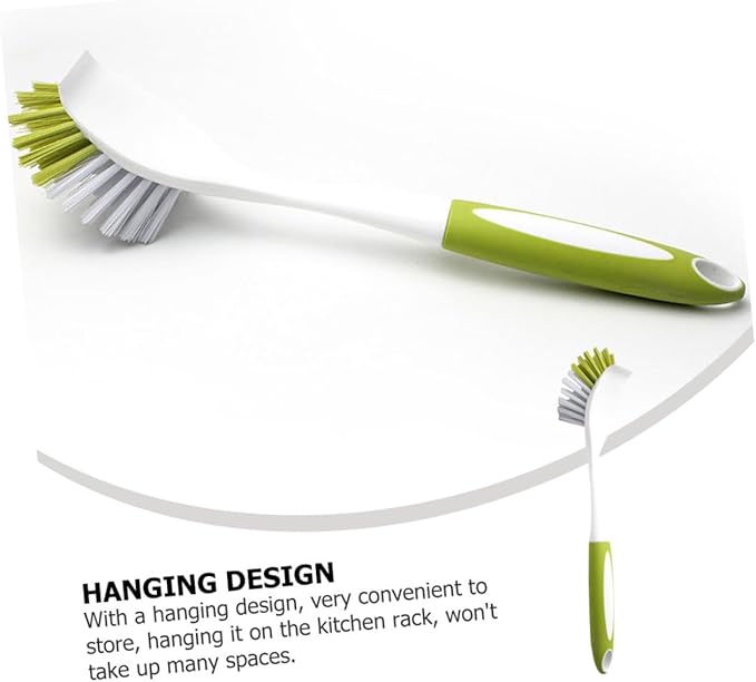 Beaupretty 2pcs Handle Kitchen Cleaning Brush for Pots and Pans Dish Washing Tool Non- Grip for Scrubbing Stoves and Countertops Convenient Storage Design