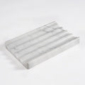 Soap Holder, Marble Soap Dish for Shower, Bar Soap Holder with Water Ripple Design, Easy Cleaning Soap Saver for Kitchen Sink，Bathroom, Executive Italian Natural Stone Soap Tray(Bianco Carrara)