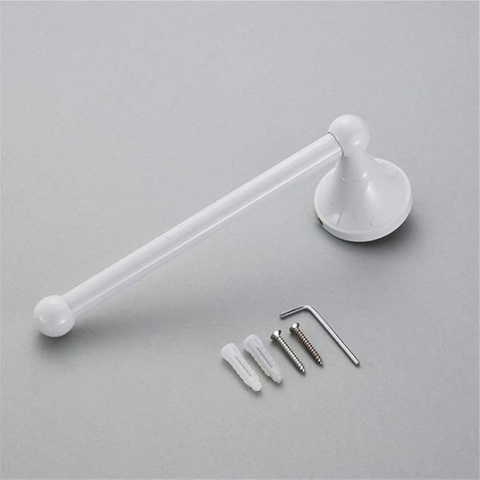 Flybath Toilet Paper Roll Holder Bar Without Cover Brass Wall Mounted, 20 cm/7.87 inches, White