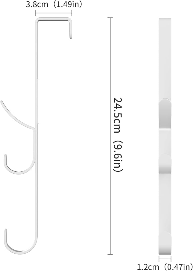 Over the Door Hooks hanger,over the door towel hook Organizer hanging for coat clothes backpack hat purse Metal Towel Rack Back of Shower for Bathroom,Dorm,Bedroom,Kitchen,Office Closet (White-2Packs)