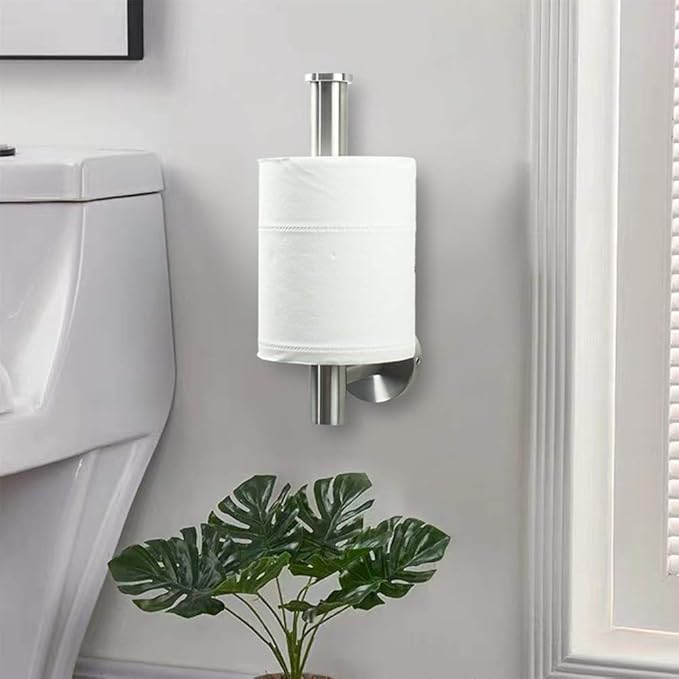 TocTen Toilet Paper Holder, Wall Mounted Tissue Roll Holder for Bathroom, Thicken 304 Stainless Steel Drilling Paper Dispenser Rack for Bathroom Kitchen (Brushed Nickel)