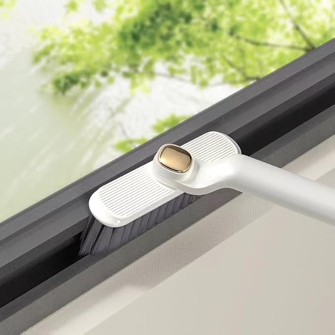Multi-Function Rotating Crevice Cleaning Brush Ideal for bathrooms and Kitchens Great for windowsills and Corners Comes in a Set of 2 Includes a Free Slit Brush and Three Hooks