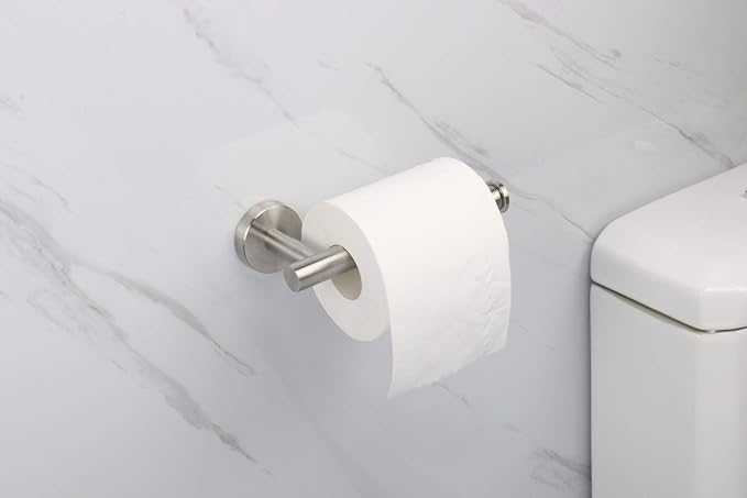 TocTen Toilet Paper Holder, Wall Mounted Tissue Roll Holder for Bathroom, Thicken 304 Stainless Steel Drilling Paper Dispenser Rack for Bathroom Kitchen (Brushed Nickel)