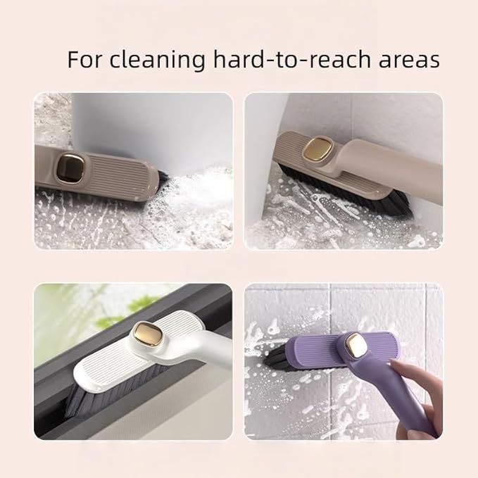 3PCS Cleaning Brush That Rotates Multi Angle Adjustable Handle Stiff Bristles 360 Degree No Dead Corners Household Cleaning Tool for Gap Cleaning Home Kitchen Bathroom Dust Dirt Removal