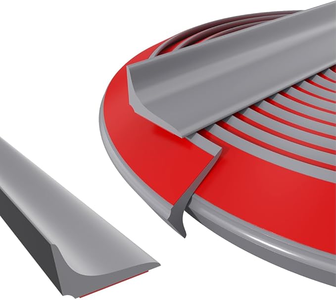 Water Dam Silicone Waterproof Barrier Bathroom and Kitchen Water Strip Coving Edging Strip（Grey-2.2m）