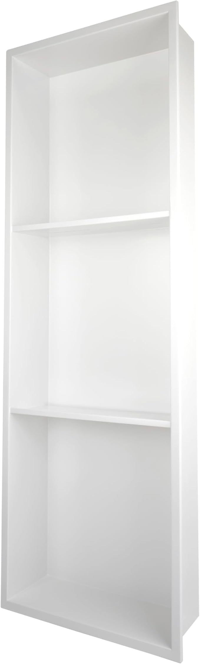 Stainless Steel Recessed Shower Caddy ，Organizer Storage for Room,Bathroom Insert Shelf with Three-Tier Shelves，Matte White （ 36" X 12"）