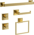 Gold Bathroom Hardware Accessories Set of 5 Pieces, 15.6 Inch Bath Towel Bar Set, 304 Stainless Steel Bathroom Hardware Set, Towel Racks for Bathroom Wall Mounted