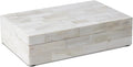 Handicrafts Home Decorative Storage Box with Lid- 8x5x2” Small Keepsake, Trinket Box, Memory Box- Decorative Boxes for Home Decor, Centre Table, Giftable Storage Accent- Classic Plain- White