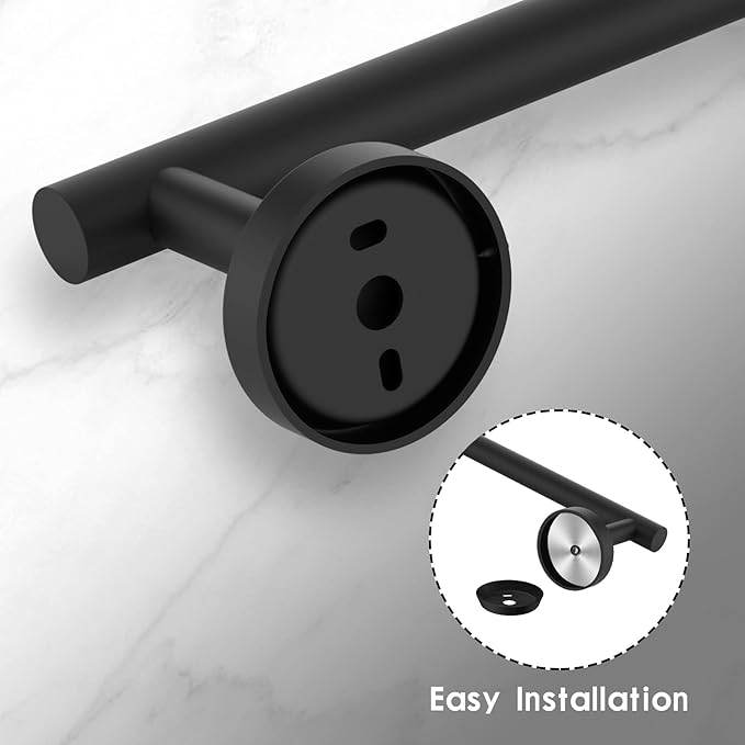 Newfun 16 Inch Matte Black Bathroom Towel Bar,2Pcs Towel Racks for Bathroom Rod Classic SUS304 Stainless Steel Bathroom Towel Holder Wall Mounted