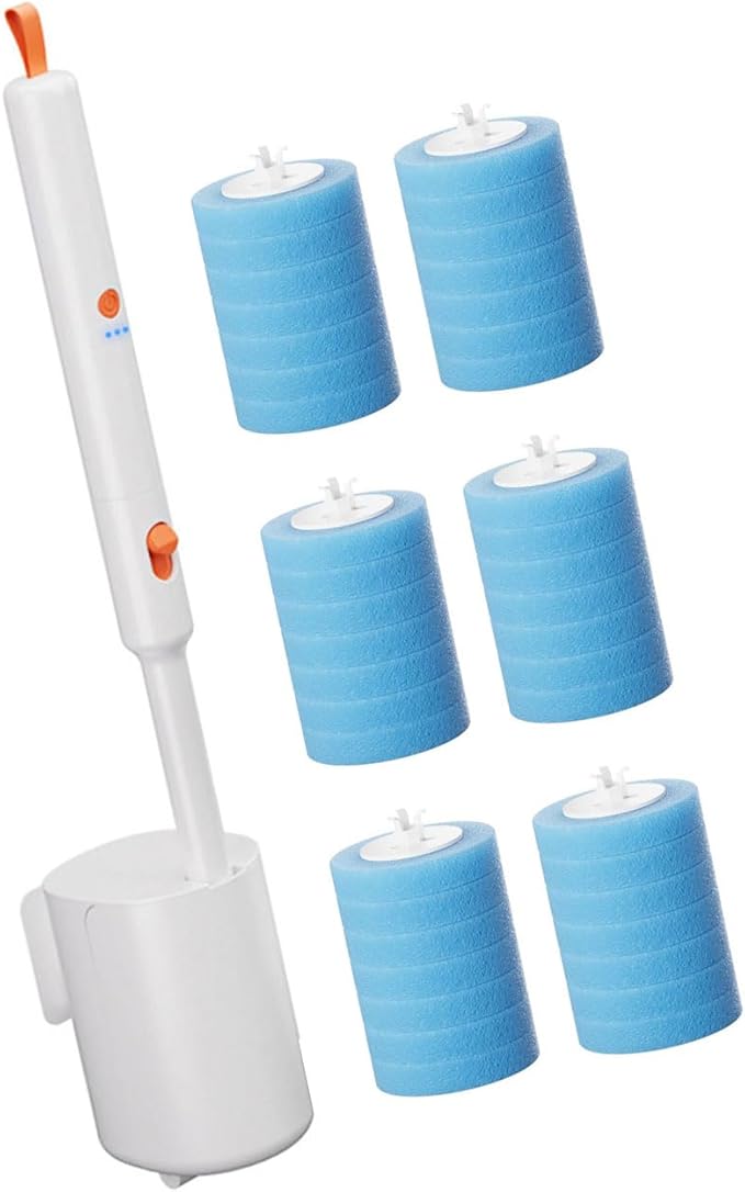 PANGBOER Electric Rotating Toilet Brush Wall Mounted with Head 360 Degree Scrubber Tool for Stubborn Stain