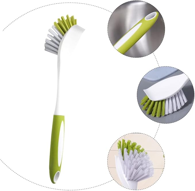 Beaupretty 3pcs Handle Dish Brush Multi-Function Pot Cleaner for Kitchen Green for Scrubbing Dishes Pans and Pots Convenient Hanging Design for Easy Storage