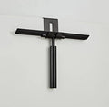 Shower Squeegee Bathroom Mirror Glass Wiper Stainless Steel Window Cleaning for Shower Kitchen Floor Glass Silicone Scraper (Black)