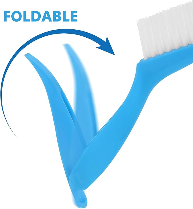 Wakauto Crevice Cleaning Brush Foldable Soft Scrub Brush Multifunctional Window Track Groove Cleaning Tool for Kitchen Blue
