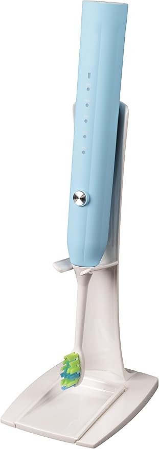 Hygienic No-Mess Inverted Electric Toothbrush Holder Stand, Easy Cleaning, 8”x 4” x 3.1”, White