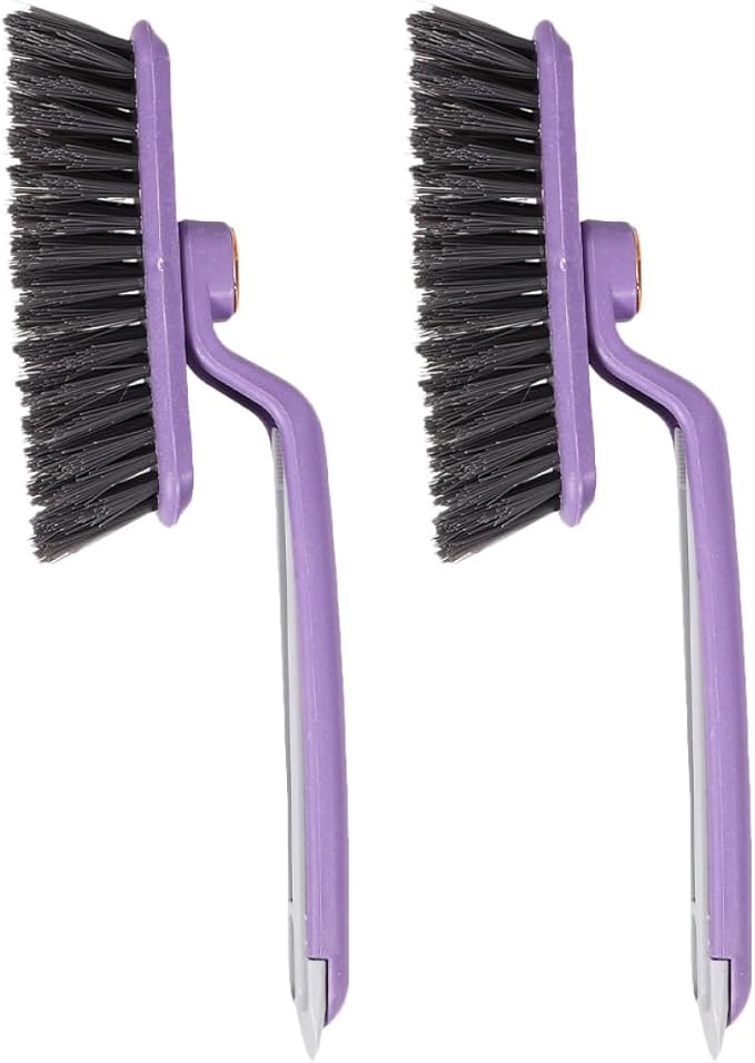 Didiseaon Rotating Crevice Cleaning Brush Set 2Pcs Hard Bristle Scrub Brush for Bathroom Tile Grout and Kitchen Sill, Household Cleaning Tool for Tight Spaces and Corners Random Random Color