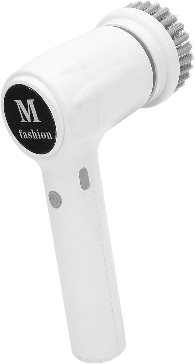 Electric Spin Scrubber - 2 Speed Modes, 4 Replaceable Brush Heads, IPX7 Cordless Brush for Kitchen & Bathroom