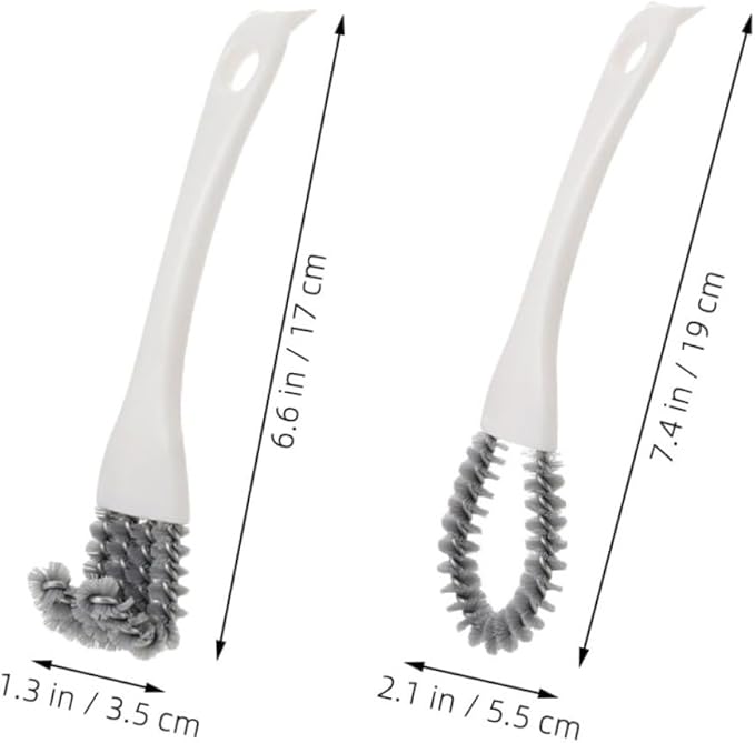 2pcs Multi-Function Crevice Cleaning Brush Set Grout Cleaner Ergonomic Handle for Kitchen Bathroom and Hard Reach Areas Soft Brush Tools for Household Cleaning