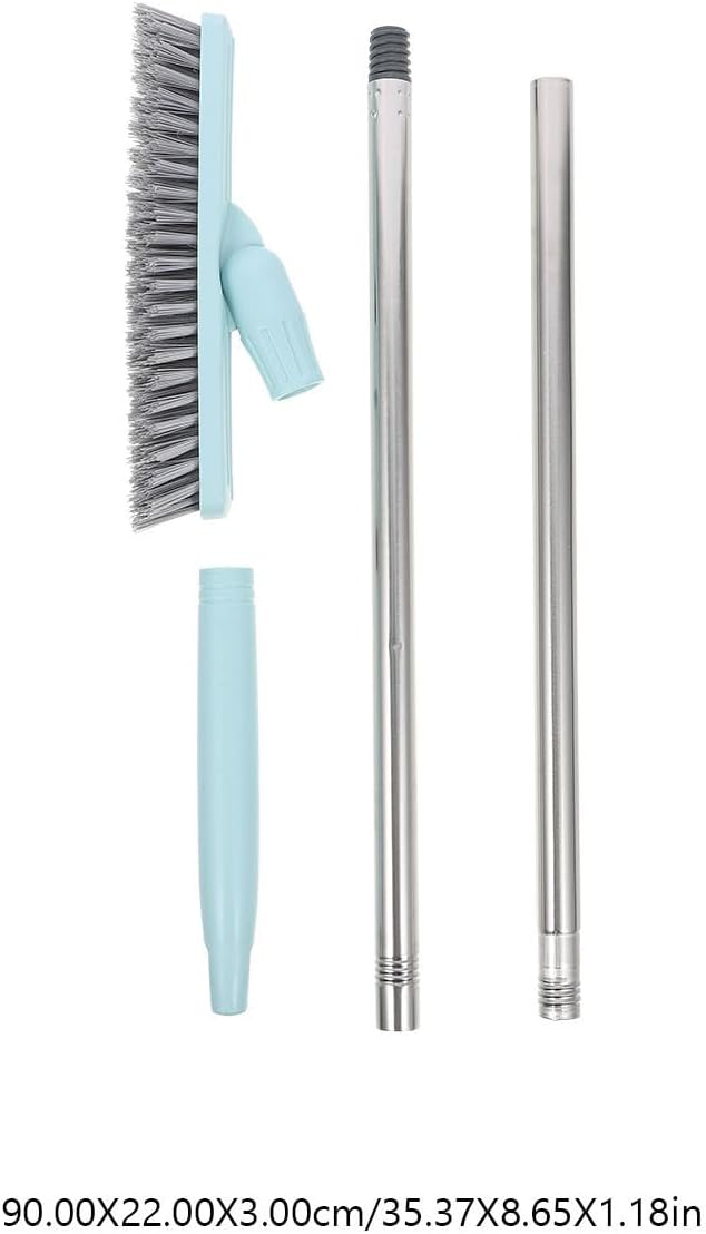 Rotatable Long Handle Floor Grout Brush Blue Stiff Bristle Scrub Brush for Bathroom Tile and Kitchen Crevice Cleaning
